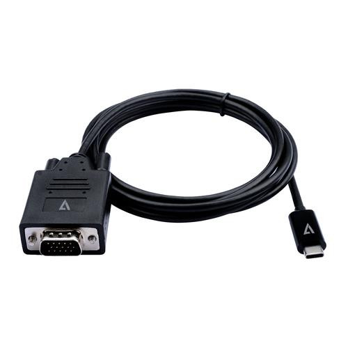 V7  câble vidéo et adaptateur VGA (D-Sub) USB Type-C Noir - V7UCVGA-2M