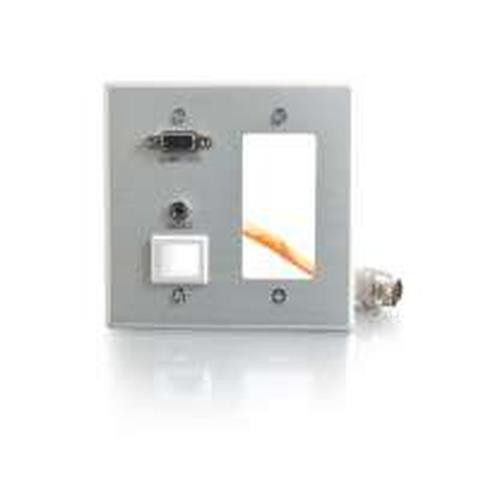 C2G  changeur de genre de câble HD15 F, 3.5mm Stereo F RapidRun 15-pin M Aluminium - 60056