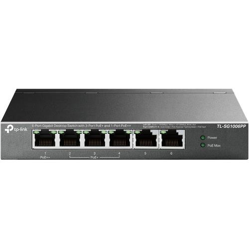 TP-Link  commutateur réseau Non-géré Gigabit Ethernet (10/100/1000) Connexion Ethernet, supportant l'alimentation via ce port (PoE) Gris - TL-SG1006PP