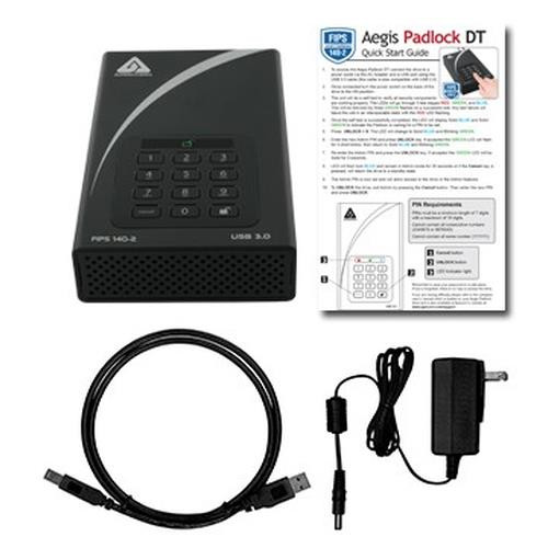 Apricorn Aegis Padlock DT FIPS USB3.0 6TB disque dur externe 6 To USB Type-B 3.2 Gen 1 (3.1 Gen 1) Noir - ADT-3PL256F-6000