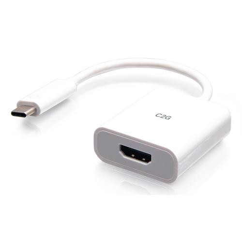 C2G Convertisseur adaptateur audio/vidéo USB-C vers HDMI - 4K 60 Hz - Blanc - 26936