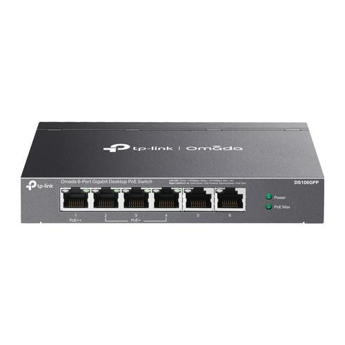 TP-Link Omada  commutateur réseau Non-géré Gigabit Ethernet (10/100/1000) Connexion Ethernet, supportant l'alimentation via ce port (PoE) Noir - DS106GPP