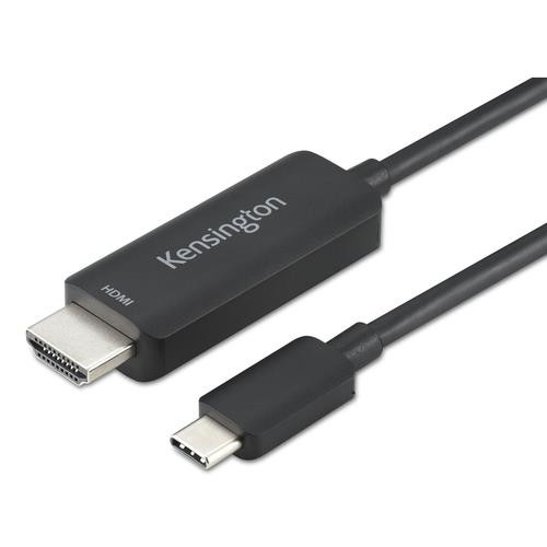 Kensington  câble vidéo et adaptateur 1,8 m USB Type-C HDMI Noir - K38343WW Kensington  câble vidéo et adaptateur 1,8 m USB Type-C HDMI Noir - K38343WW