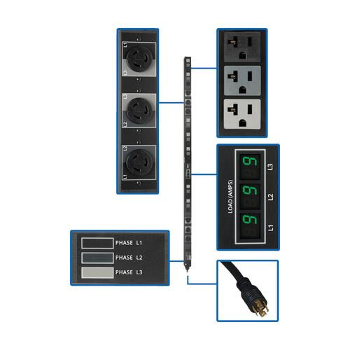 Tripp Lite  unité de distribution d'énergie 27 sortie(s) CA 0U Noir - PDU3MV6L2120B