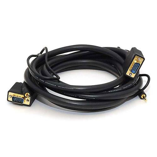 Monoprice VGA-3.5mm/VGA-3.5mm, 3.048 m 3,048 m VGA (D-Sub) + 3,5 mm Noir - 558