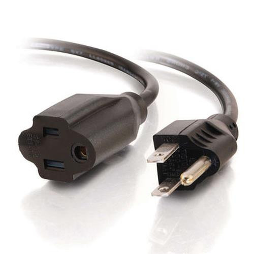 C2G 2ft Outlet Saver 16 AWG Power Extension Cord (NEMA 5-15R to NEMA 5-15P) Noir 0,60 m - 29929