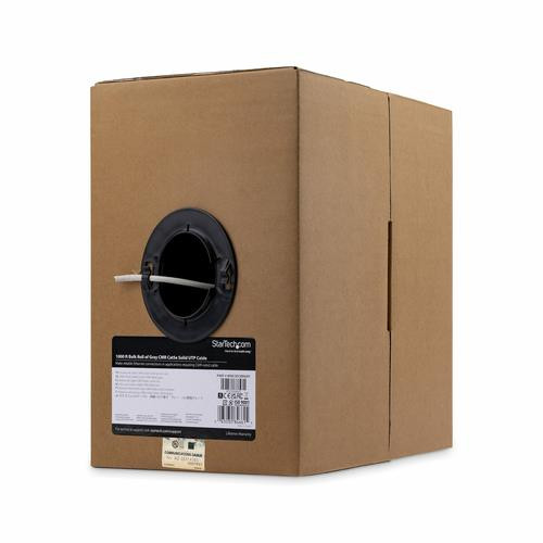 StarTech.com Câble Ethernet Cat 5e en Vrac - 304,8 m - Solide - Classé CMR - Gris - Conforme TAA - WIRC5ECMRGRY