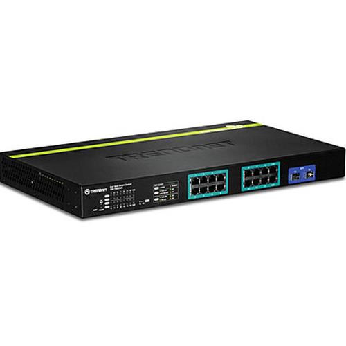Trendnet  commutateur réseau Géré L2 Gigabit Ethernet (10/100/1000) Connexion Ethernet, supportant l'alimentation via ce port (PoE) 1U Noir - TPE-1620WS