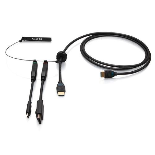 C2G 1,8 m Boucle d’adaptateurs 4K HDMI® à câble et à dongle Premium avec code couleur Mini DisplayPort™ et USB-C® - 30053