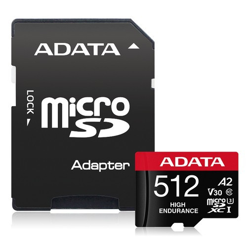 ADATA High Endurance 512 Go MicroSDXC UHS-I Classe 10 - AUSDX512GUI3V30SHA2-RA1