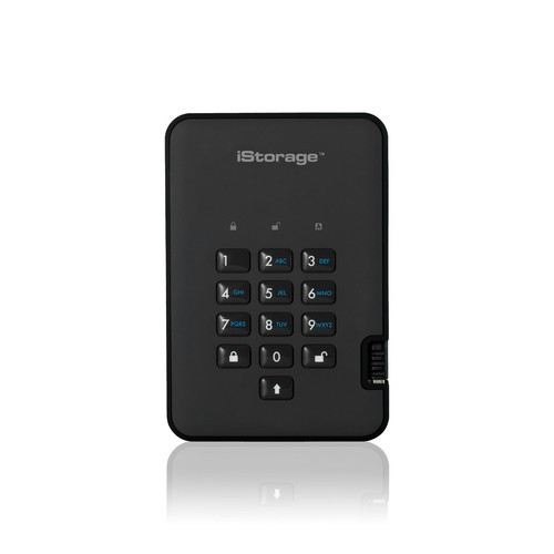 iStorage diskAshur2 256-bit 1TB USB 3.2 secure encrypted solid-state drive - Black - IS-DA2-256-SSD-1000-B