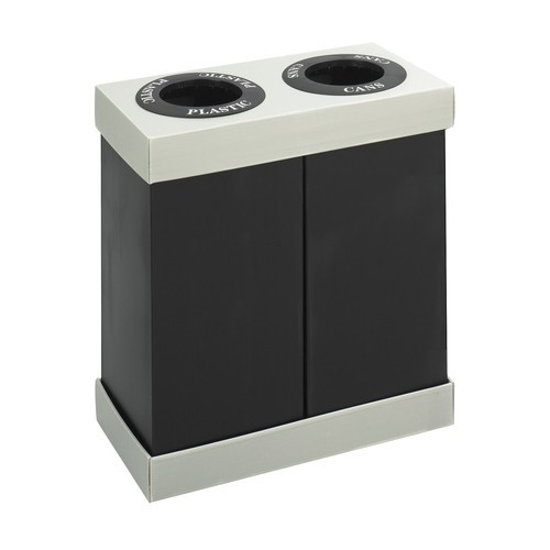 Safco At-Your-Disposal 218 L Rectangulaire Plastique, Polyéthylène Noir, Gris - 9794BL