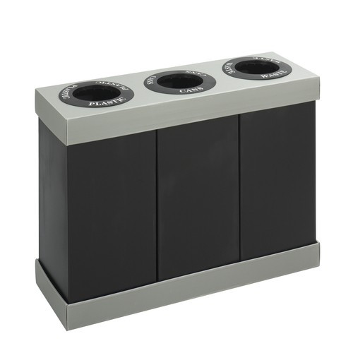 Safco At-Your-Disposal 317,7 L Rectangulaire Plastique, Polyéthylène Noir, Gris - 9798BL