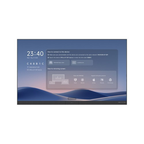 MAXHUB  écrans d’affichage de salle de réunion 3,51 m (138") 1920 x 1080 pixels LED Wi-Fi 6 (802.11ax) Noir Bluetooth - LX138V07