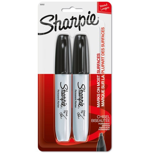 Sharpie  marqueur indélébile Pointe biseautée Noir 2 pièce(s) - 38262PP