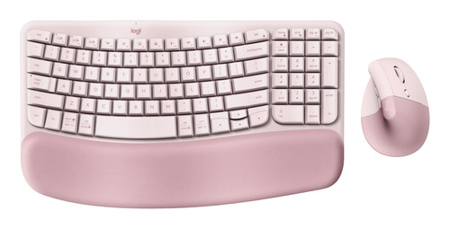 Logitech 920-013612 – ERGO clavier Souris incluse Universel Bluetooth QWERTY Anglais américain Rose