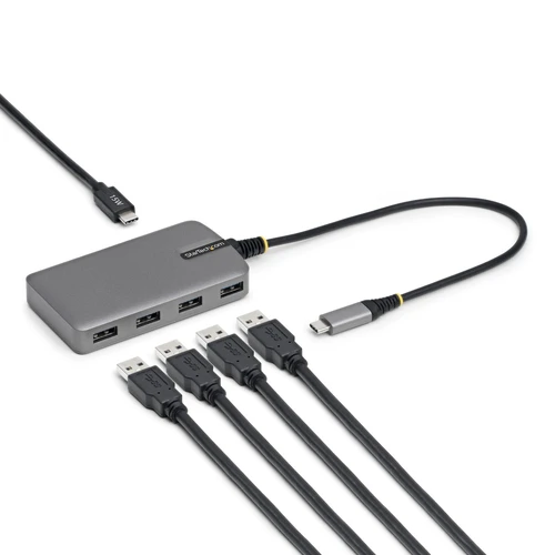 StarTech.com Hub USB-C 4 Ports, 5 Gbps, Alimenté par Bus, Hub USB-C vers 4 Ports USB-A avec Entrée d'Alimentation Auxiliaire USBC, Câble Hôte de 30 cm, Hub USB Portable pour PC de Bureau/Portable - 5G4AC-USB-C-HUB