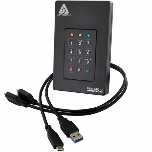 Apricorn  lecteur à circuits intégrés externe 16 To USB Type-A vers USB Type-C 3.2 Gen 1 (3.1 Gen 1) Noir - AFL3-S16TB