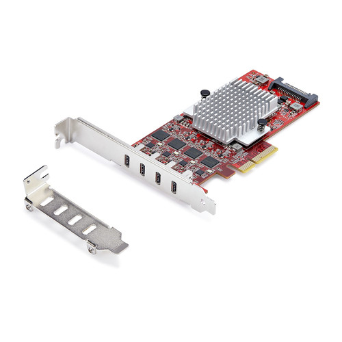 StarTech.com P10Q4C-USB-CARD – Carte PCIe USB-C 4 Ports, USB 3.2 10 Gbit/s, Carte d'Extension PCI Express USB-C, 4 Contrôleurs USB Indépendants, Carte PCIe USB Type-C, Windows/Linux/macOS, Conforme TAA