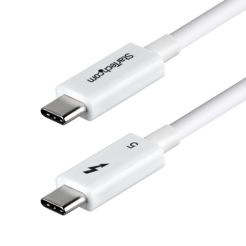 StarTech.com TBLT5MM1M240WWH – Câble Thunderbolt 5 de 1m, 80 Gbps/Jusqu'à 120 Gbps, PD 240W, 8K 60Hz, Câble Thunderbolt Certifié, Compatible avec Thunderbolt 4/USB4/USB-C - Blanc
