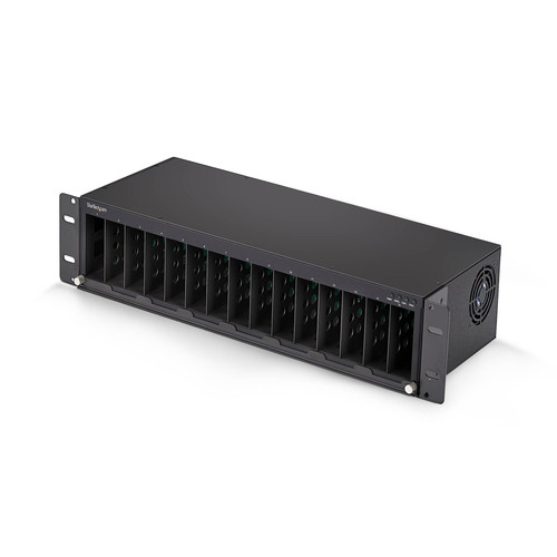 StarTech.com MCM15-MEDIA-CHASSIS – Châssis de Convertisseur de Média Non Géré à 15 Slots pour la Série de Convertisseurs de Média MCM, Isolation Complète de l'Alimentation, Refroidissement Actif, Montage en Rack 19 pouces, Conforme TAA