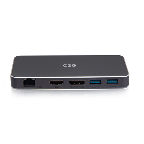 C2G C2G54543 – Station d’accueil MST 7-en-1 USB-C pour deux écrans avec HDMI, DisplayPort, Ethernet, USB et Power Delivery jusqu’à 100 W - 4K 60 Hz
