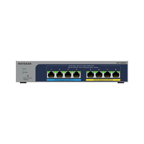 NETGEAR 8-port Ultra60 PoE++ Multi-Gigabit (2.5G) Ethernet Plus Switch Géré L2/L3 2.5G Ethernet (100/1000/2500) Connexion Ethernet, supportant l'alimentation via ce port (PoE) Gris - MS108EUP-100NAS