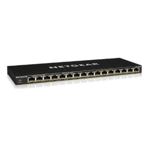 NETGEAR GS316P Non-géré Gigabit Ethernet (10/100/1000) Connexion Ethernet, supportant l'alimentation via ce port (PoE) Noir - GS316P-100NAS