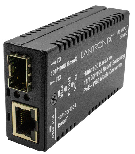 LANTRONIX M/GE-PSW-PSE-01-NA – Convertisseur de support réseau Noir