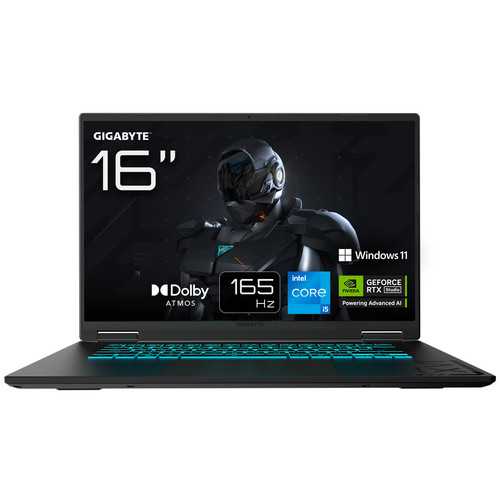 Gigabyte GAMING A16 CTHI3US894SH – Intel® Core™ i7 i7-13620H Ordinateur portable 40,6 cm (16") WUXGA 16 Go DDR5-SDRAM 1 To SSD NVIDIA GeForce RTX 5050 Wi-Fi 6E (802.11ax) Windows 11 Home Noir
