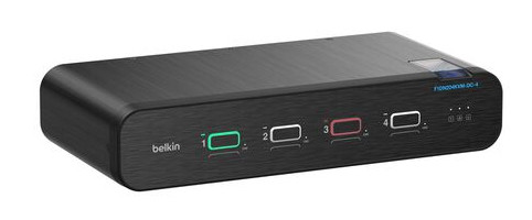 Belkin F1DN204KVM-DC-4 – Commutateur écran, clavier et souris Noir