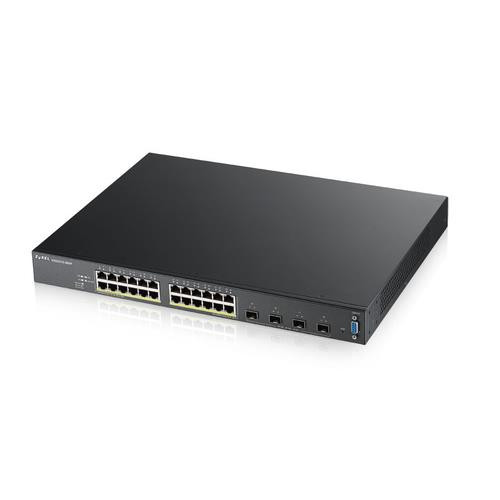 Zyxel XS2210-28HP - 24-PORT GIGABIT POE+ L2 MANAGED + 4 SFP+ 10G (28 TOTAL PORTS) 375W Géré Gigabit Ethernet (10/100/1000) Connexion Ethernet, supportant l'alimentation via ce port (PoE) 1U Noir - XGS2210-28HP