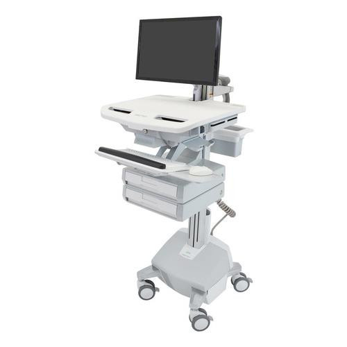 Ergotron SV44-2222-1 – Chariot et support multimédia Blanc, Gris Ecran plat Panier multimédia