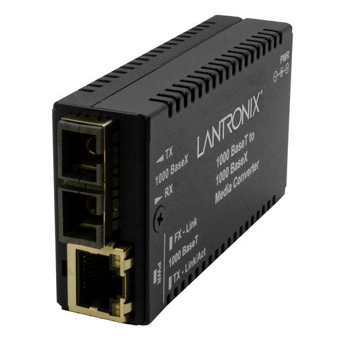 LANTRONIX M/GE-T-SX-01-SA – Convertisseur de support réseau Noir