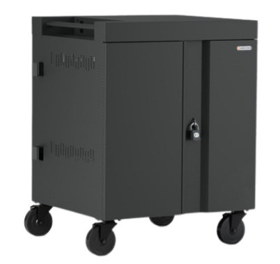 Bretford TVC32USBC-45WCK – CUBE Cart Pre-Wired Classe mobile de charge et de gestion Charbon de bois