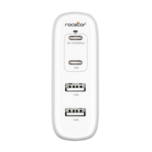 Rocstor  chargeur d'appareils mobiles Ordinateur portable, Tablette Blanc Secteur Intérieure - Y10A245-W1