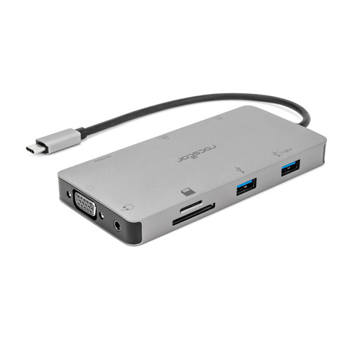 Rocstor  hub & concentrateur USB 3.2 Gen 1 (3.1 Gen 1) Type-C 5000 Mbit/s Gris - Y01H01-AG