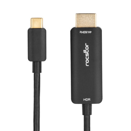 Rocstor  câble vidéo et adaptateur 3 m HDMI Type A (Standard) USB Type-C Noir - Y10C292-B1