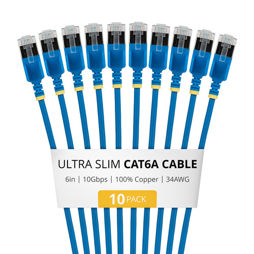 StarTech.com  câble de réseau Bleu 0,152 m Cat6a U/FTP (STP) Rond - 6ASTP34BLS6IN10PK