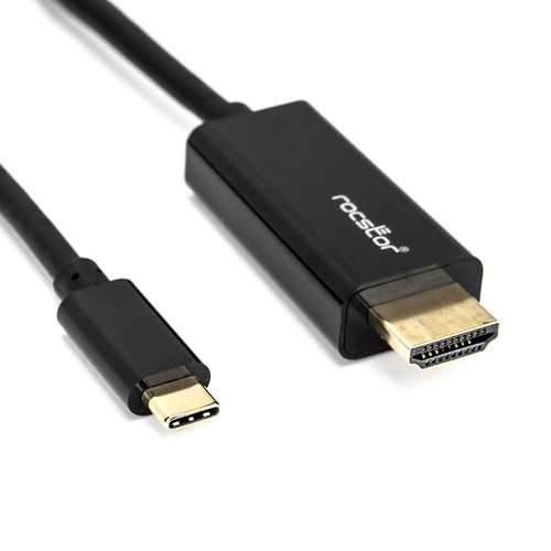 Rocstor  câble vidéo et adaptateur 1,8 m USB Type-C HDMI Noir - Y10C166-B2