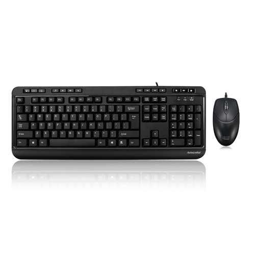 Adesso  clavier Souris incluse Maison USB QWERTY Anglais américain Noir - AKB-132CB