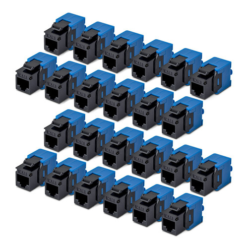 StarTech.com Jack Keystone Cat6, Lot de 24 Prises Ethernet RJ45 Keystone, Prise Murale UTP Cat6, 180 Degrés Sans Outil, Noir - C6KEYTL180BK24PK