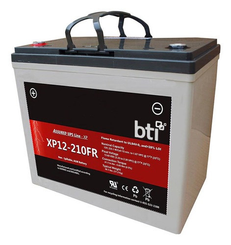BTI XP12-210FR- Batterie de l'onduleur Sealed Lead Acid (VRLA) 12 V 51,6 Ah - XP12-210FR-BTI