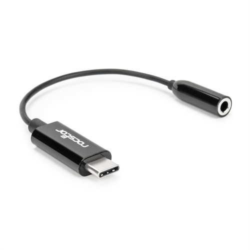 Rocstor  câble de téléphone portable Noir USB C 3,5mm - Y10A244-B1