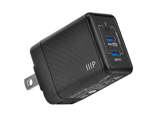 Monoprice  chargeur d'appareils mobiles Téléphone portable, Ordinateur portable, Smartphone, Tablette Noir Secteur Charge rapide Intérieure - 44680