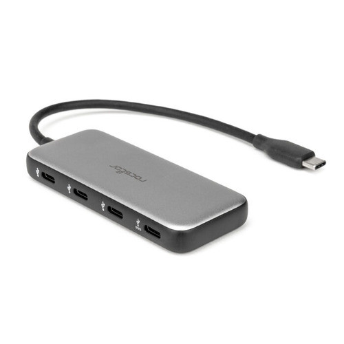 Rocstor  hub & concentrateur USB 3.2 Gen 1 (3.1 Gen 1) Type-C 5000 Mbit/s Argent, Gris - Y10A318-S1