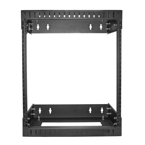 StarTech.com Rack Réseau Mural 12U à 2 Montants, Rack Serveur 19" à Cadre Ouvert avec Profondeur Ajustable, Rack de Données Mural pour IT/AV/Panneau de Patch/ Equipement IT - Écrous et Vis de Fixation Inclus - RK12WALLOA