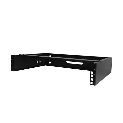 StarTech.com Support de Réseau Mural 2U - 14In. Profondeur (profil bas) - Support pour Panneau de Brassage 19" pour Serveur peu Profond, Équipement Informatique, Commutateurs de Réseau - Capacité de Poids de 77lbs/35kg, Noir - RACK-2U-14-BRACKET