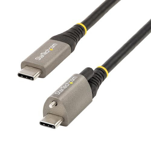 StarTech.com Câble USB C 10Gbps 1m à Verouillage par Vis Supérieure - Câble USB 3.2 Gen 2 Type-C - 100W/5A Power Delivery, DP Alt Mode, Cordon USB-C à Vis Unique - Charge/Synchronisation - USB31CCTLKV1M