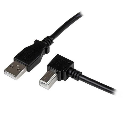 StarTech.com Câble USB 2.0 A vers USB B Coudé à droite Mâle / Mâle pour imprimante - 3 m - Noir - USBAB3MR